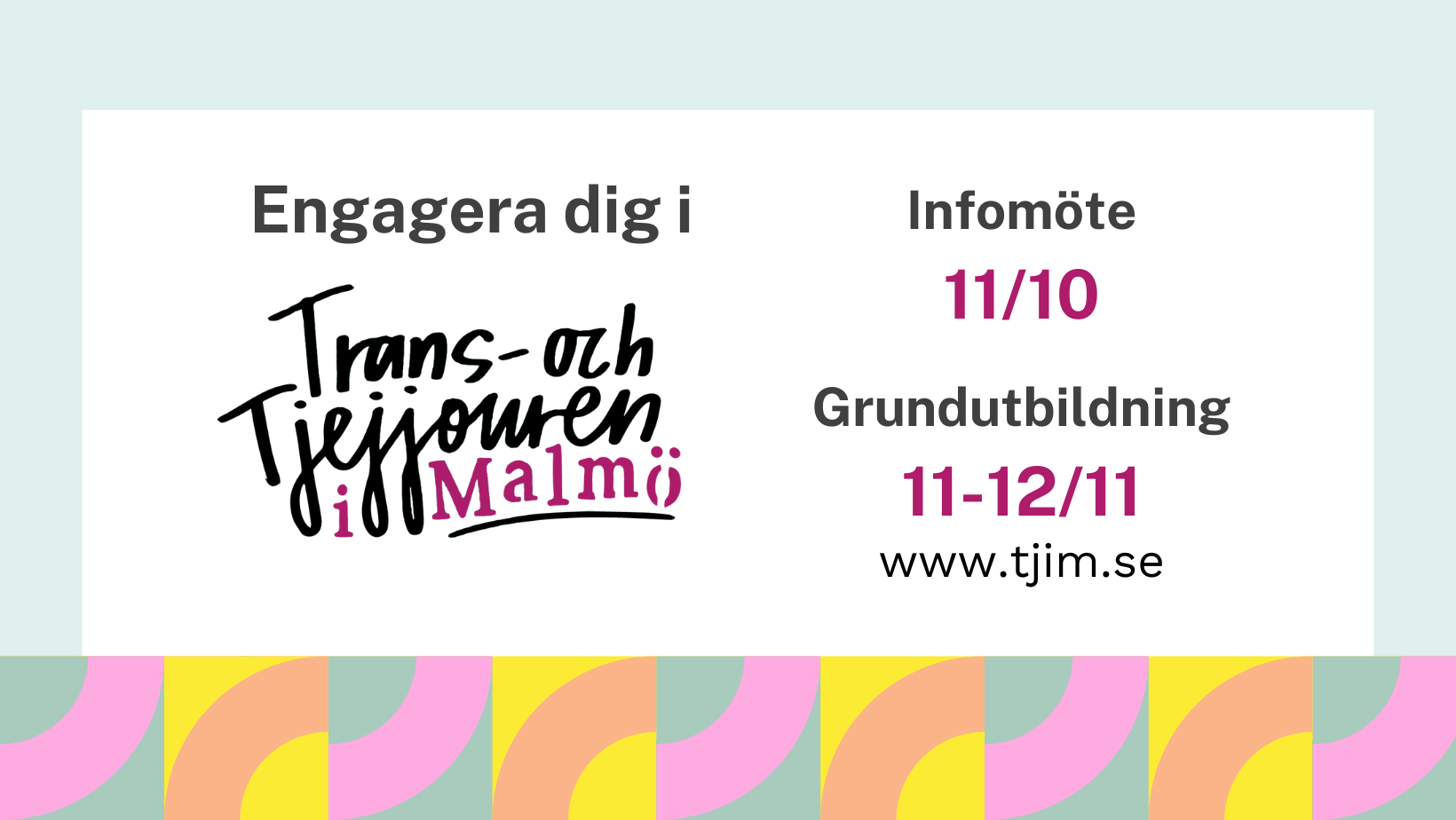 Vill du veta mer om Trans- och Tjejjouren i Malmö? Infoträff 11/10