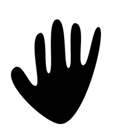 Illustrerad hand i svart