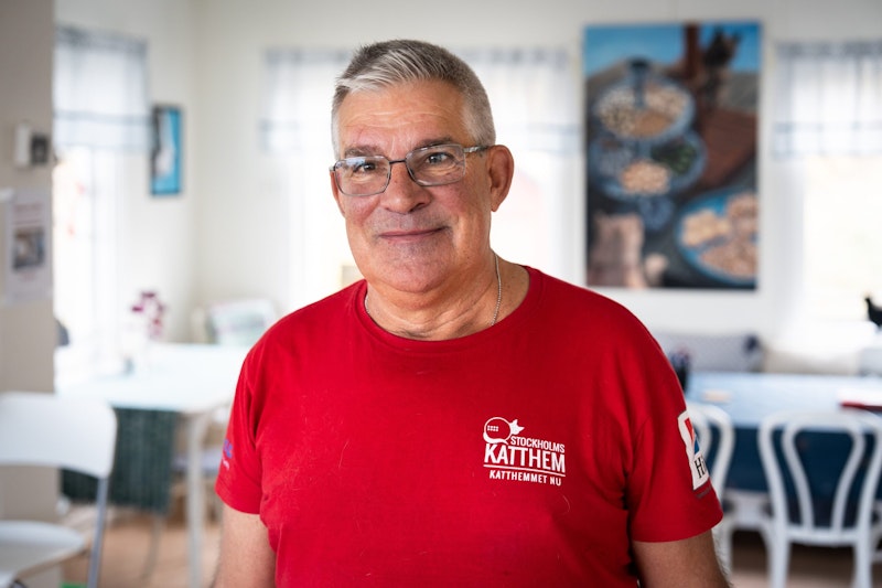 Peter är volontär på Stockholms Katthem